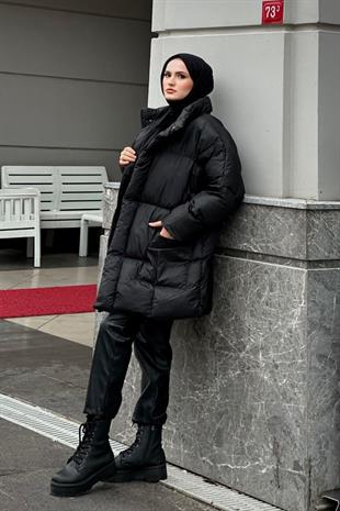 Eva Şişme Mont Siyah