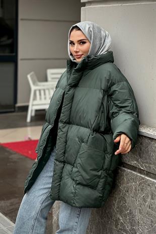Eva Şişme Mont Yeşil