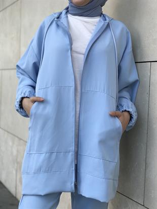 Fermuarlı Spor Takım Bebe Mavi