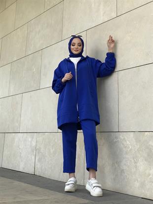 Fermuarlı Spor Takım Saks