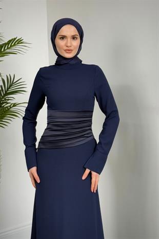 Fiore Beli Drapeli Balık Abiye Lacivert
