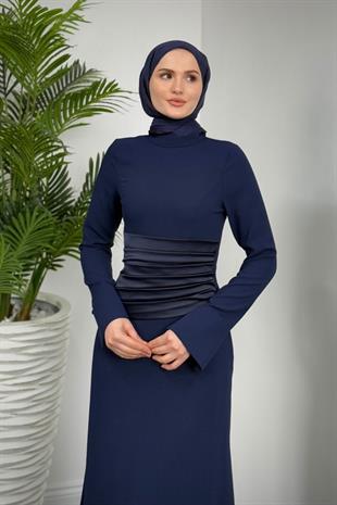 Fiore Beli Drapeli Balık Abiye Lacivert
