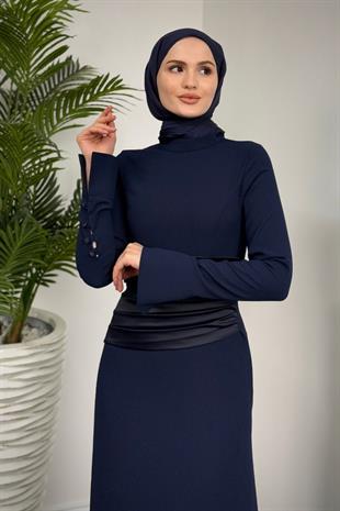 Fiore Beli Drapeli Balık Abiye Lacivert