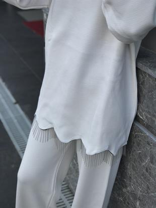 Firuze Triko Takım Beyaz