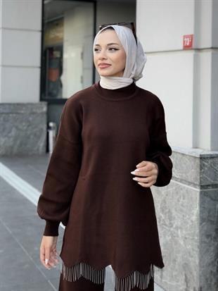 Firuze Triko Takım Kahverengi