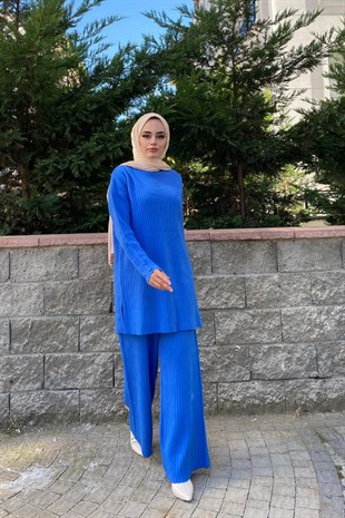 Fitilli Pantolonlu Takım Mavi