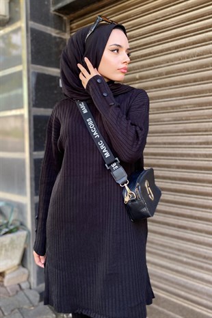 Fitilli Pantolonlu Takım Siyah