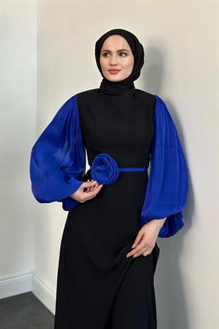 Galida Gül Kemerli Balon Kol Abiye Saks