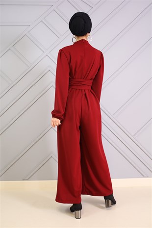 Geniş Paça Tulum Bordo