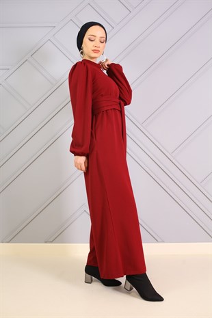 Geniş Paça Tulum Bordo