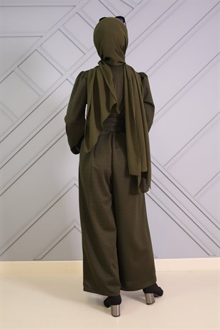 Geniş Paça Tulum Haki