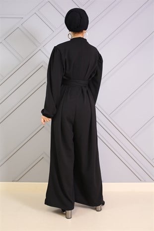 Geniş Paça Tulum Siyah