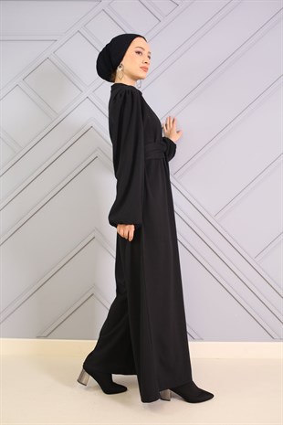 Geniş Paça Tulum Siyah