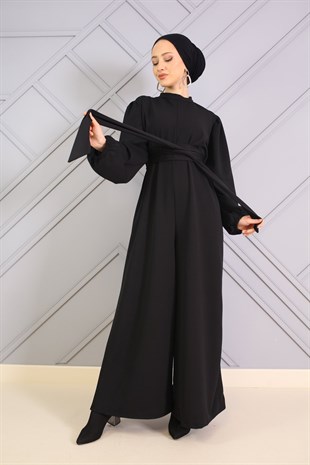 Geniş Paça Tulum Siyah