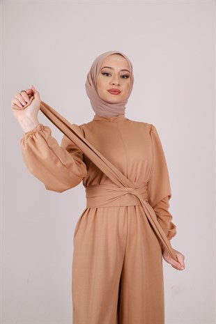 Geniş Paça Tulum Vizon