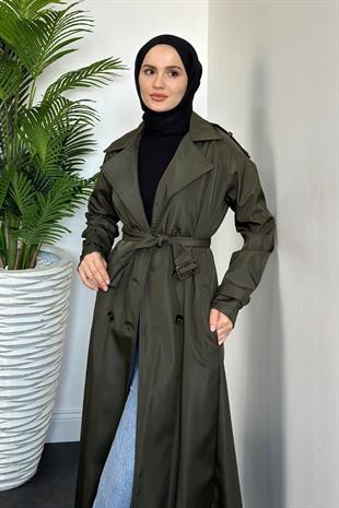 Gianni Astarlı Aporetli Trençkot Haki