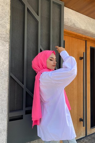 Gizli Düğmeli Gömlek Beyaz