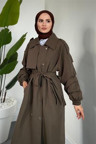 Haggy Çıtçıtlı Trençkot Haki