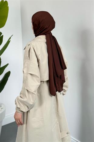 Haggy Çıtçıtlı Trençkot Krem