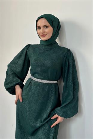 Hannah Beli Taşlı Abiye Zümrüt