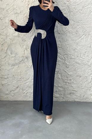 Havin Simli Abiye Lacivert