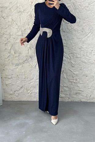 Havin Simli Abiye Lacivert