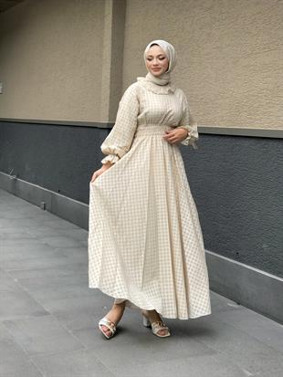 Heidi Pötikare Bebe Yaka Elbise Bej