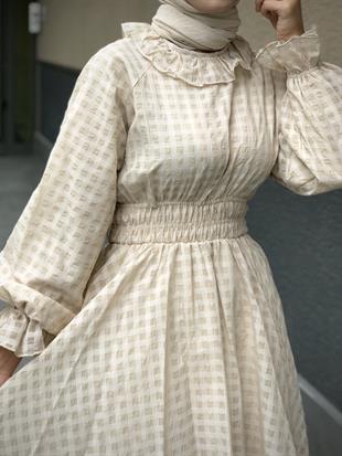 Heidi Pötikare Bebe Yaka Elbise Bej