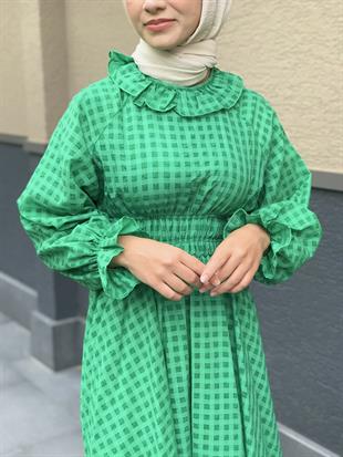 Heidi Pötikare Bebe Yaka Elbise Yeşil