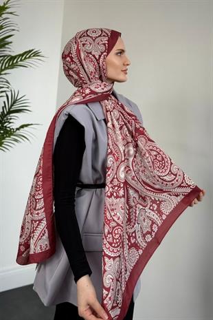 Hitit Desen Şal Bordo