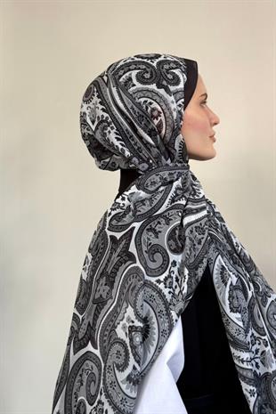 Hitit Desen Şal Siyah