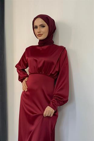 Holly Saten Abiye Bordo