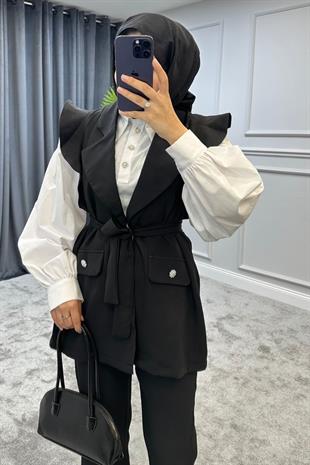 Hürrem Yelekli Takım Siyah