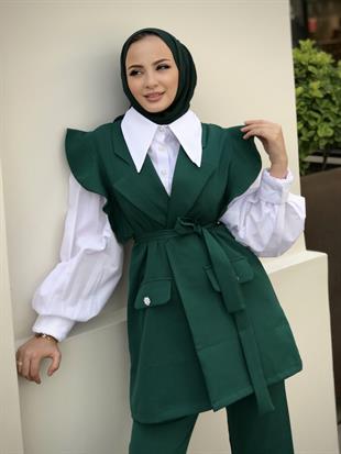 Hürrem Yelekli Takım Zümrüt