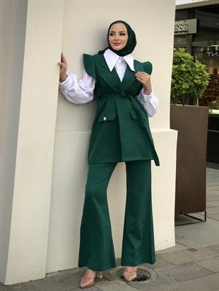 Hürrem Yelekli Takım Zümrüt