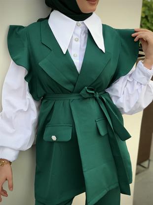 Hürrem Yelekli Takım Zümrüt
