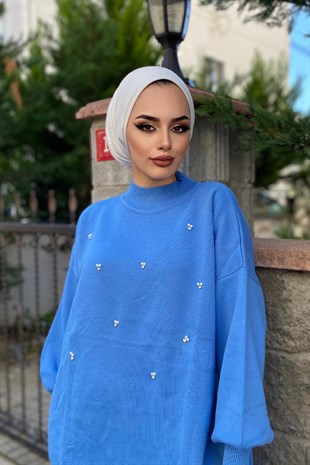 İncili Triko Takım İndigo