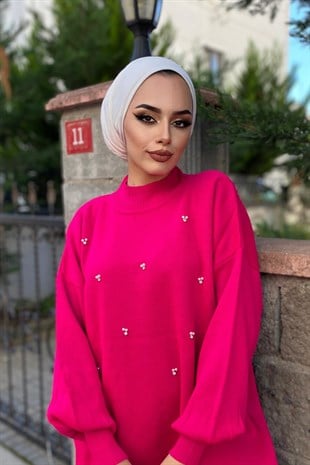İncili Triko Takım Pembe