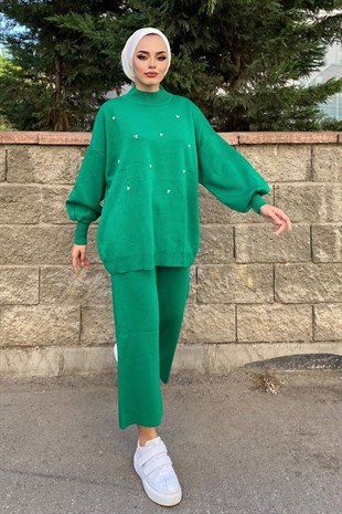 İncili Triko Takım Yeşil