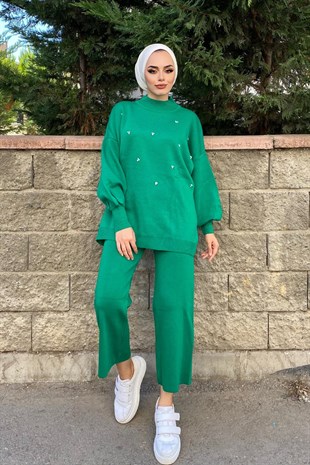 İncili Triko Takım Yeşil