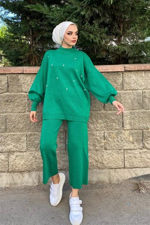 İncili Triko Takım Yeşil