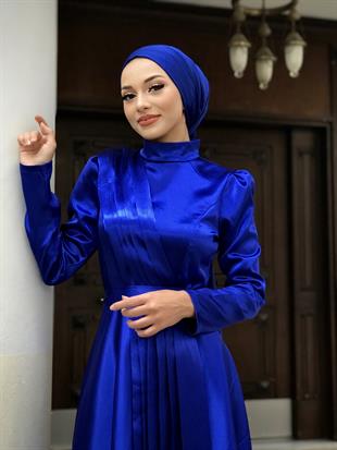 İnna Saten Abiye Parlement Mavi