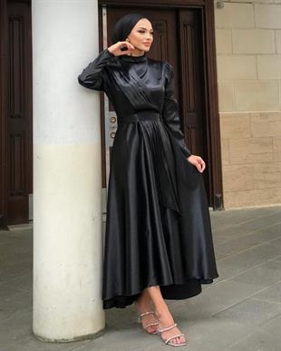 İnna Saten Abiye Sİyah