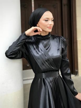 İnna Saten Abiye Sİyah