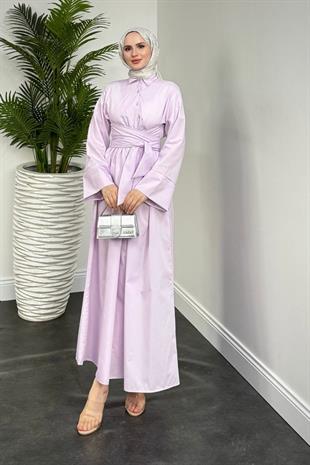 İzella Gömlek Elbise Pembe