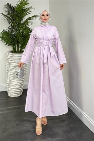 İzella Gömlek Elbise Pembe