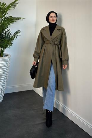 Janella Kruvaze Yaka Kaban Haki