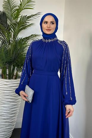 Jayla Kolları Taşlı Abiye Sax