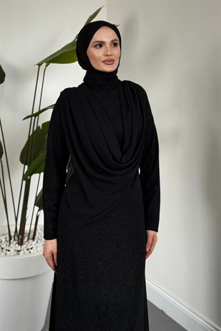 Jess Degaje Simli Abiye Siyah 