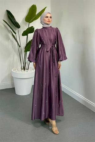 Kaitlyn Taşlı Abiye Lila